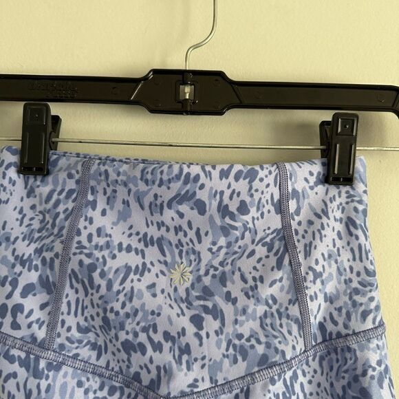 Athleta Elation Print Shorts 7” periwinkle biker shorts high rise size XXS - Picture 3 of 6